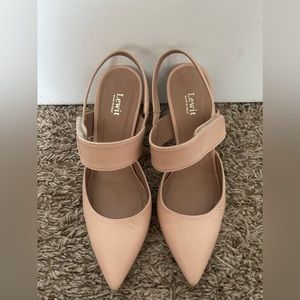 Lewit Women’s Leather Nude Pink Heels - Made in Italy - Size 35.5